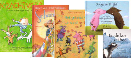 krachtvoer, scharreltje, het geheim van de wind, Roosje en truffel, en de koe zei boe