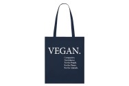 Vegan Print Tote Bag - French Navy