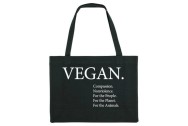 Vegan Print Shopping Bag - Black