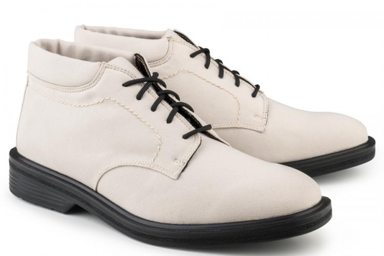 Eco Vegan Shoes London walker boot - Light grey