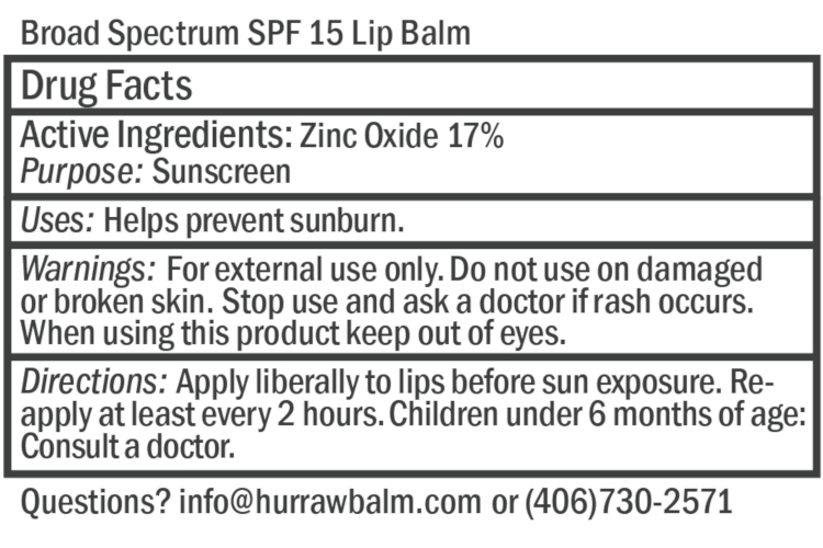 HURRAW! Lip Balm - Sun Protection SPF15