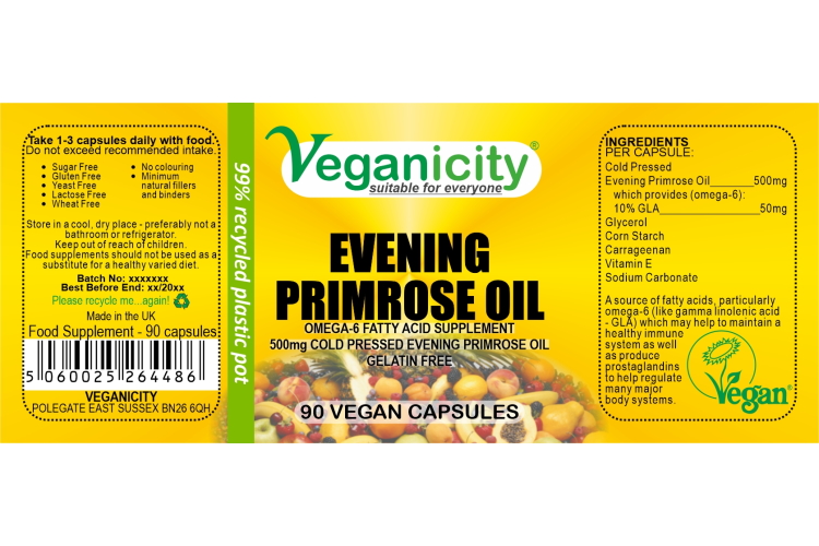 Veganicity Evening Primrose Oil 500mg