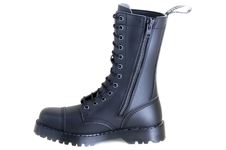 Vegetarian Shoes VST 12 Eyelet Zip Boot - Black