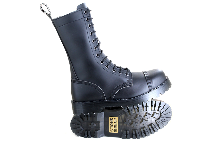Vegetarian Shoes VST 12 Eyelet Zip Boot - Black
