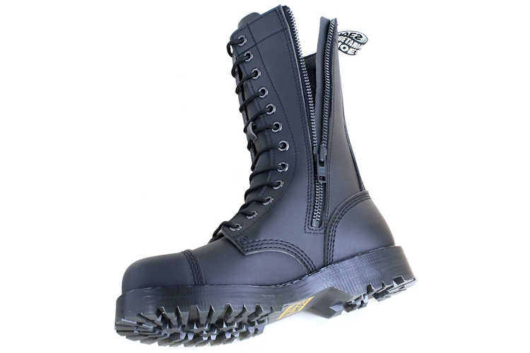 Vegetarian Shoes VST 12 Eyelet Zip Boot - Black