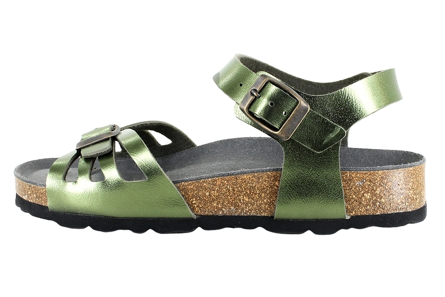 Vegetarian Shoes Paros Sandal - Metallic Green