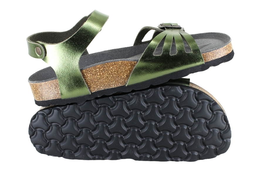 Vegetarian Shoes Paros Sandal - Metallic Green