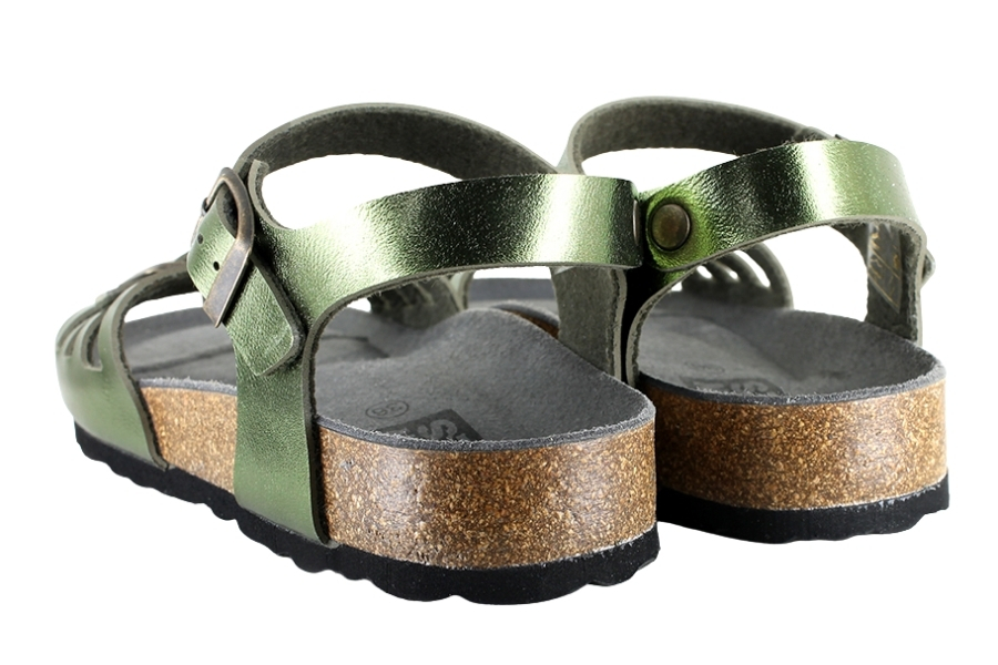 Vegetarian Shoes Paros Sandal - Metallic Green