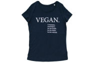 Vegan Print Scoop neck shirt navy