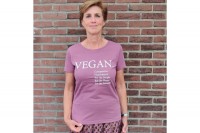 Vegan Print damesshirt - Mauve