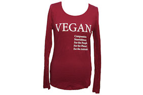 vega-life longsleeve-vegan-print-burgundy