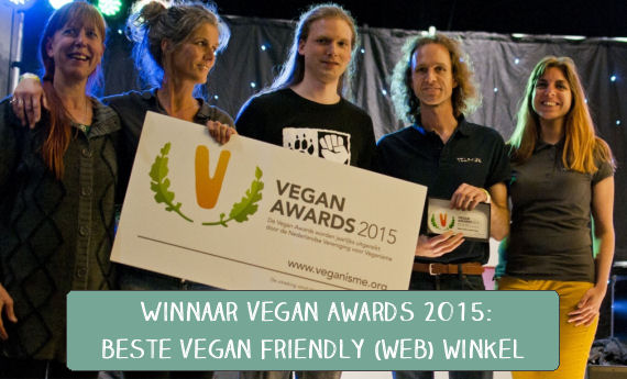 Winnaar vegan AwardS 2015: beste vegan friendly (web) winkel 