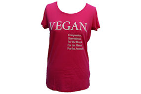 vega-life vegan print damesshirt raspberry