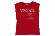 Vegan Print raglan shirt rood