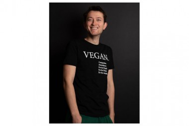 T-shirt - Vegan Print - Zwart