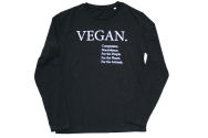 Vegan Print longsleeve shirt zwart