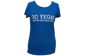 vega-life go vegan damesshirt royal blue