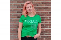 Damesshirt - Vegan Print - Fresh Green
