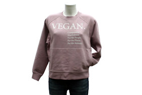 vegan-print sweatshirt-dames-lila-roze