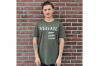 Vegan Print T-Shirt - Khaki