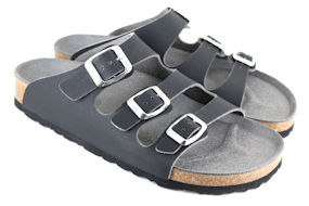 vegetarian-shoes triple strap sandaal zwart