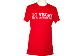 vega-life herenshirt go vegan slim fit red