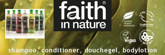 De verzorgingsproducten van Faith in Nature verkrijgbaar bij VEGA-LIFE