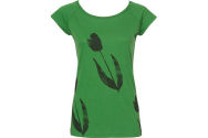 Paala damesshirt Tulips Green - Eco katoen