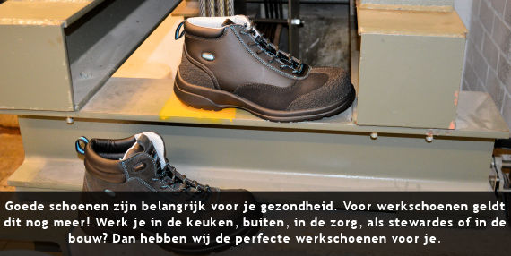 Goede schoenen zijn belangrijk voor je gezondheid. Voor werkschoenen geldt dit nog meer! Werk je in de keuken, buiten, in de zorg, als stewardes of in de bouw? Dan hebben we de perfecte werkschoenen voor je.