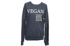 vegan-print sweatshirt-unisex-melange-navy
