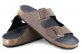 Vegetarian Shoes Two Strap Sandal Fake Suede - Stone